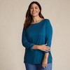 Lands' End Women's Supima Cotton Adjustable 3/4 Sleeve Boatneck Tunic - 4 of 4