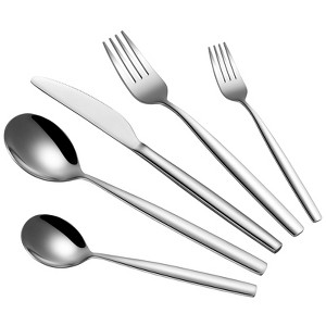 30 Piece Flatware Set Stainless Steel Silverware Set for 6, Include Cutter Fork Spoon Dishwasher Usable Mirror Polished Cutlery Set for Restaurant - 1 of 4