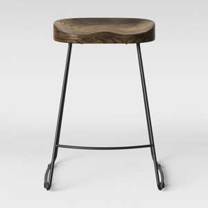 Hull Low Back Wood/Metal Counter Height Barstool - Threshold™ - 1 of 4