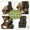 LuxenHome 24" Puppy and Bird Resin Water Fountain Outdoor with Barrel and LED Lights, Small Garden Waterfall Indoor and Outdoor Use Brown - 3 of 4
