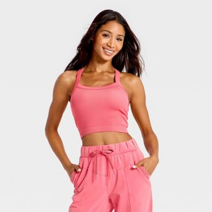 Women's Seamless Cropped Support Tank Top - JoyLab™ Rose XL : Target