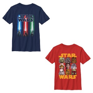 Boys Star Wars Classic Lightsabers and Character Portraits T Shirt - 1 of 4