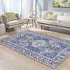 Washable Vintage Printed Rug Non Slip Low Pile Rug Soft Throw Floor Cover Foldable Indoor Carpet for Living Room Bedroom Playroom - 3 of 4
