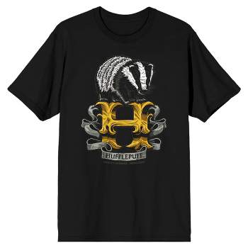 Harry Potter Hufflepuff Badger Men's Black T-shirt