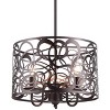 Chloe Lighting Arianna Farmhouse 3 Lights Rubbed Bronze Ceiling Pendant 14" Wide - 4 of 4