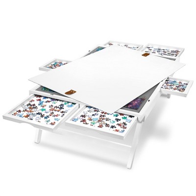 Jumbl 1000-Piece Puzzle Board - 23 x 31" Wooden Puzzle Table with Felt Surface & 6 Drawers