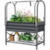 Outsunny Raised Garden Bed with Cover and Storage Shelf, Rectangular Metal Elevated Planter Box with Legs and Bed Liner - 4 of 4