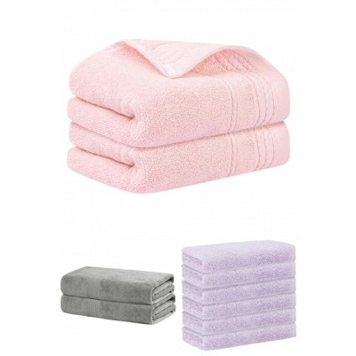 REGALWOVEN Striped Soft Absorbent Bathroom Cotton Towel Set 3 Pcs