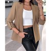 Women's Blazer Open Front Roll-Up Sleeve Casual Suit Jacket - 3 of 4