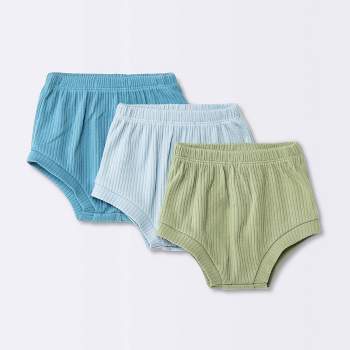 Baby Boys' 3pk Wide Ribbed Bloomer - Cloud Island™ Blue