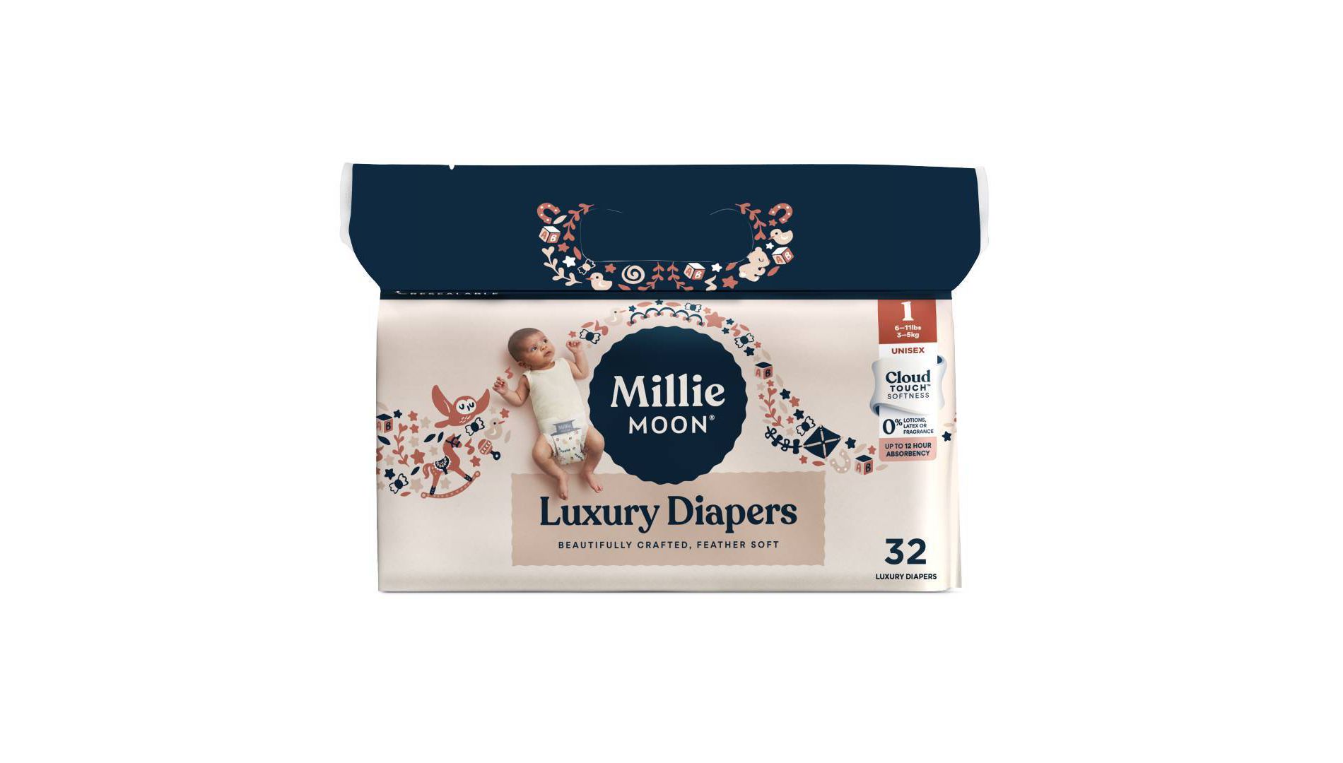 Millie Moon Luxury Disposable Diapers - Size 1 - 32ct