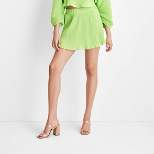 Women's Exaggerated Flowy Plisse Mini Skirt - Future Collective™ with Gabriella Karefa-Johnson Lime Green