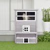 PawHut 3-Story Cat House Feral Cat Shelter, Outdoor Kitten Condo with Raised Floor, Asphalt Roof, Escape Doors, Jumping Platforms - 2 of 4