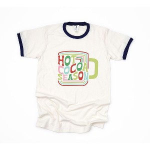 Simply Sage Market Women's Retro Hot Cocoa Season Short Sleeve Ringer Tee - 1 of 3