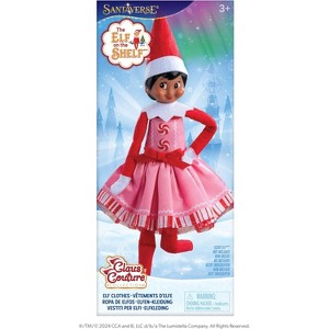 The Elf on the Shelf Claus Couture Pink Peppermint Party Dress, Elf Outfit Costume, Ages 3+ - 1 of 4