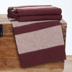 Australian Wool Blanket (Twin) Burgundy - Yorkshire Home , Burgandian Red