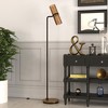 Hudson and Canal 62" Tall Floor Lamp with Metal Mesh Shade Matte Black/Brass: Modern Design, UL Listed, E26 Socket - 3 of 4