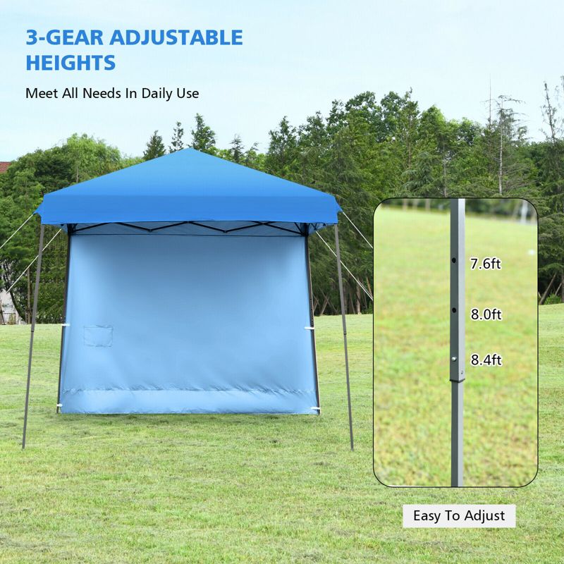 Costway 10ft X 10ft Pop Up Tent Slant Leg Canopy W/ Roll-up Side Wall, 4 of 11