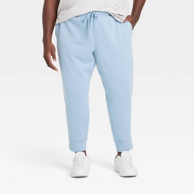 Men's Big Cotton Fleece Jogger Pants - All In Motion™ Light Blue 3XL