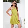 Coolmee Women Mini Dress Halterneck Satin Sexy Cowl Neck Silky Party Cocktail Short Club Dress - 2 of 4