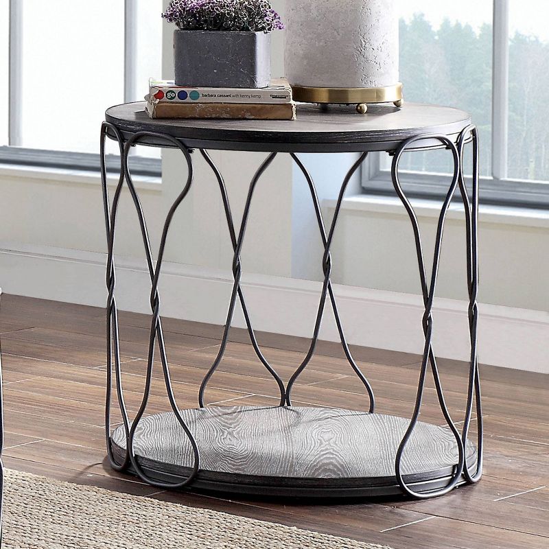Ballou Rustic Bohemian End Metal Table Gray - HOMES: Inside + Out, 3 of 5