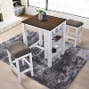 CAVINAS Dining Table Set for 3 Dining Room Table Set Counter Set Hanging Stool Counter Height Dining Table Set for Dining Room Small Space - 3 of 4