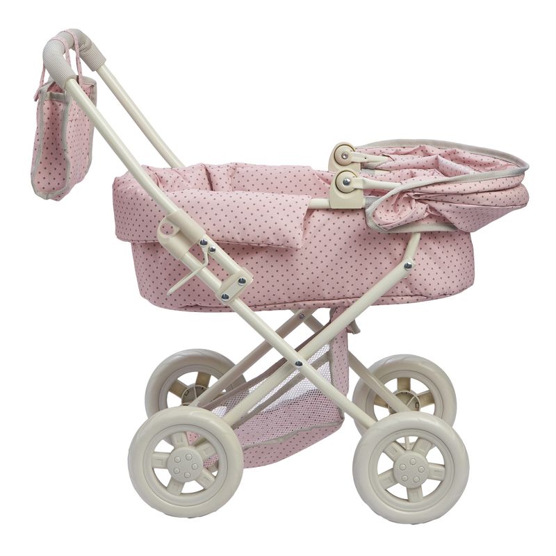 Olivia&#39;s Little World Buggy-Style Doll Pram with Canopy Pink/Gray, 6 of 14
