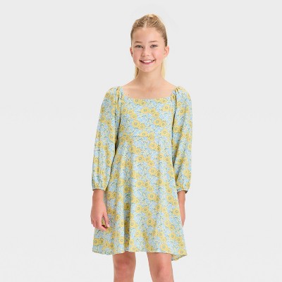 Girls' Astrid Floral Long Sleeve Sundress - L