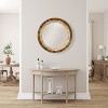 River of Goods 32" Claire Wood and Glass Wall Mirror: Modern Round, No Assembly, Mango Frame - 2 of 4
