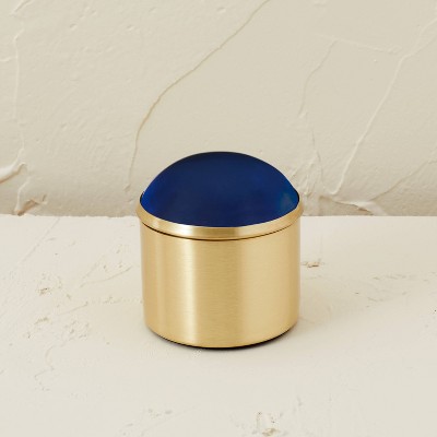 3" x 3" Round Metal/Resin Gemstone Box Gold - Opalhouse™ designed with Jungalow™