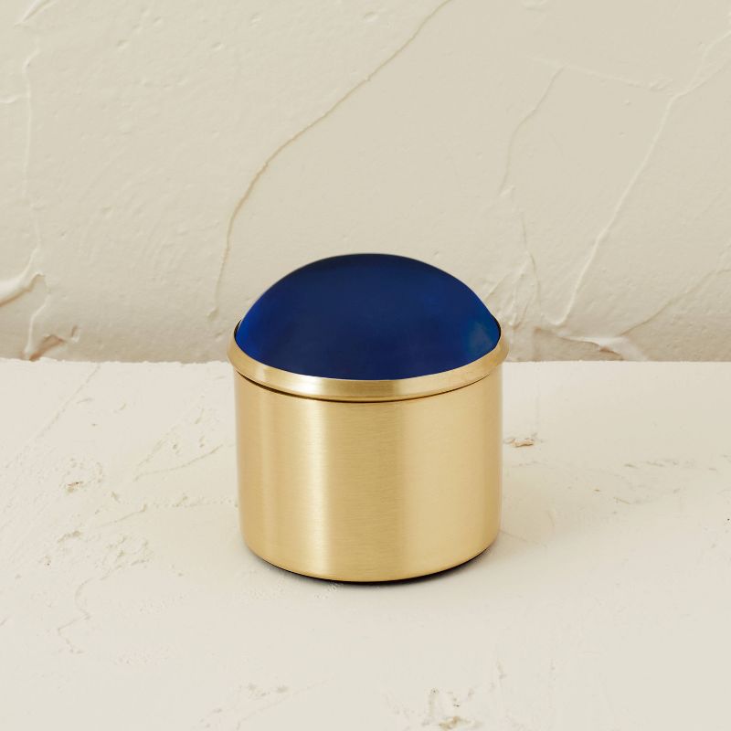 3&#34; x 3&#34; Round Metal/Resin Gemstone Box Gold - Opalhouse&#8482; designed with Jungalow&#8482;, 1 of 6