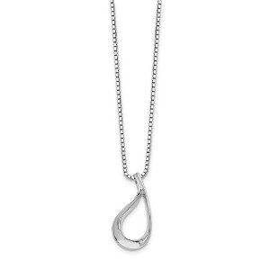 Black Bow Jewelry Twisted Teardrop Diamond Necklace in Rhodium Plated Silver, 18-20 Inch - 1 of 4