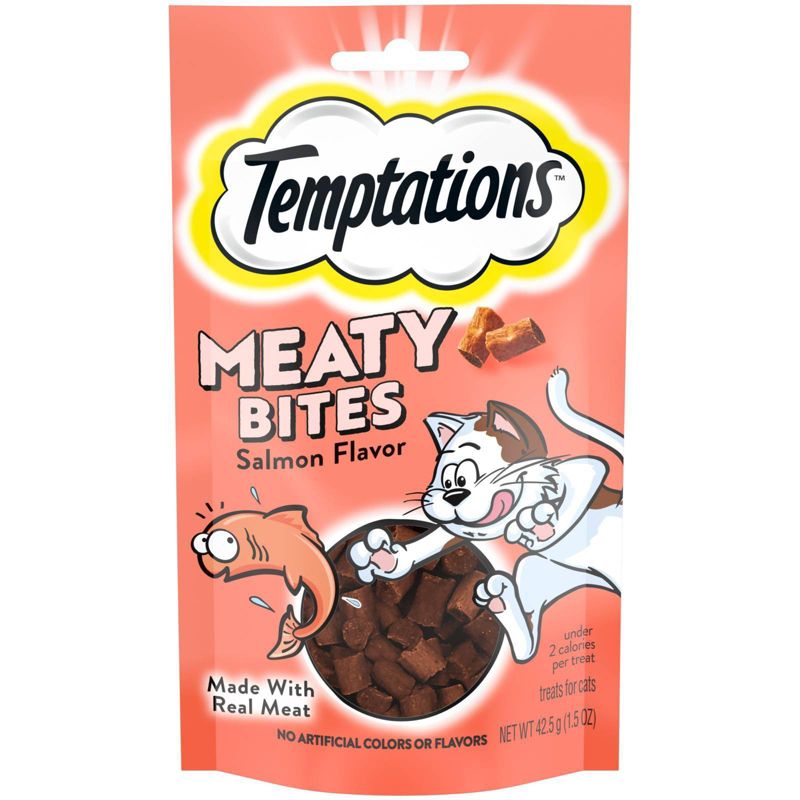 Temptations Meaty Bites with Salmon Adult Jerky Cat Treats, 1 of 10