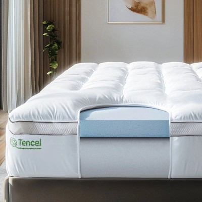 Mattress Topper - 4 Inch - CertiPUR-US Certified Gel Memory Foam - Hybrid Lux Dual Layer by Viscosoft