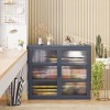 Double Glass Door Wall Cabinet With Detachable Shelves - 4 of 4