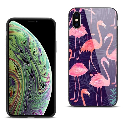 Reiko iPhone XS Max Hard Glass Design TPU Case in Purple
