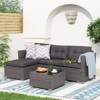 Sunsitt 3pc Steel Wicker Outdoor Patio Sofa Set - 2 of 4