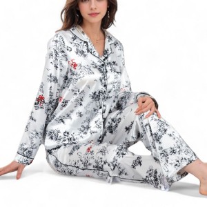 Anna-Kaci Lounge Women's Floral Print 2-Piece Sleepwear Set with Relaxed Fit - 1 of 4