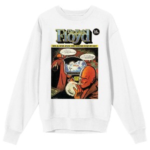 Pink Floyd Comic Crew Neck Long Sleeve Men's White Sweatshirt - 1 of 3