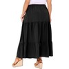 Agnes Orinda Women's Plus Size Elastic Waist High Rise Boho Flowy Casual A Line Maxi Skirts - 4 of 4