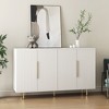 HDZNVF White Modern Buffet Cabinet with Storage, Fluted Sideboard Large Buffet with Adjustable Shelves - 2 of 4