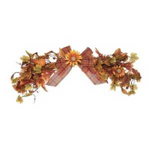 Transpac Metal 38 in. Multicolored Harvest Pumpkin and Sunflower Swag - 1 of 2