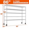 HOMDOX 5-Tier Heavy Duty Metal Storage Rack 60"W x 24"D x 82"H, 3000LBS Adjustable Wire Metal Shelves for Storage, Free Standing Storage Shelf Units - 2 of 4