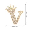 Unique Bargains Women Rhinestone Initial Alphabet Badges Pins and Clips - 2 of 4