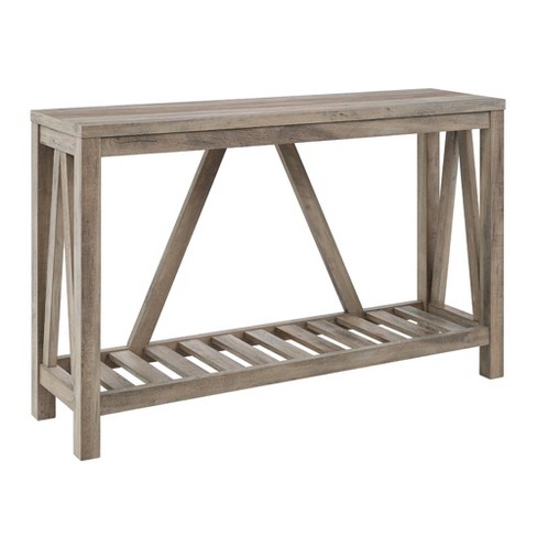 Sophie Rustic Industrial X Frame Side Table Gray Wash - Saracina Home