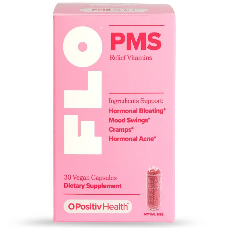 O Positiv FLO PMS Vegan Vitamin Capsules - 30ct, 1 of 7