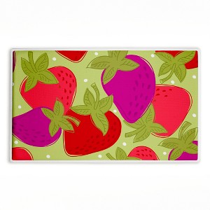 Stupell Industries Fun Fruit Strawberries Printed Plush Bath Mat And Bath Rug, Design By Deidre Mosher, 18"X30" - 1 of 4