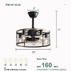 20'' Caged Rustic Farmhouse Ceiling Fan with Lights Remote Control, Reversible DC Motor, 6 Speeds Ceiling Fan Light Fixture for Dining Room Bedroom - 4 of 4