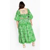 Women's Plus Size Amari Puff Sleeve Fitted Top - green | CITY CHIC - 4 of 4