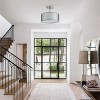 Modern Semi Flush Mount Ceiling Light with Brushed Nickel Base and Drum Fabric Shade for Bedroom - 4 of 4